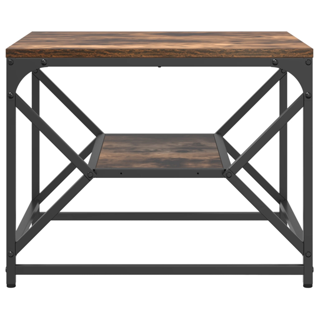 Tavolino da caffÃ¨ in legno ingegnerizzato con piano in rovere affumicato, 51x50x40 cm