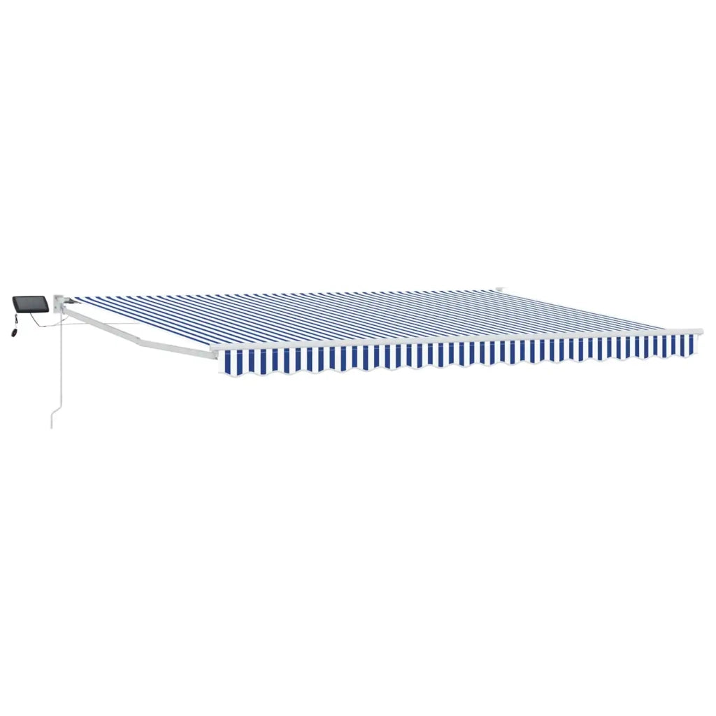 Tenda retrattile manuale con LED Blu e Bianco 5 x 3 m 3419322