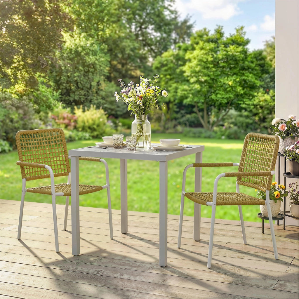 Sedia da pranzo con braccioli ¨C zephmum ¨C giallo 55x57x82