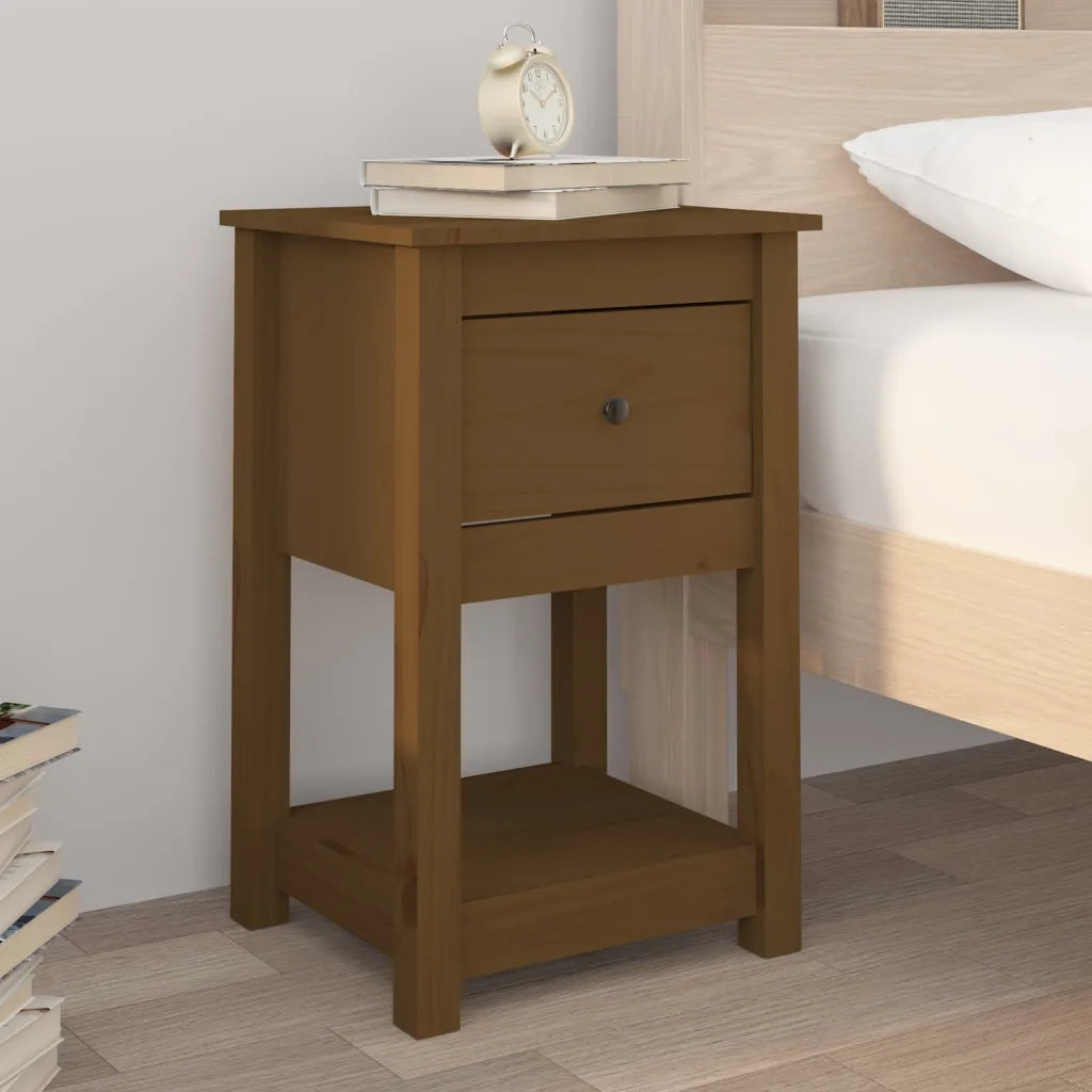 Comodini 2 pz-Set di 2 Tavolino da notte Ambra 40x35x61,5 cm in Legno Massello di Pino 712160