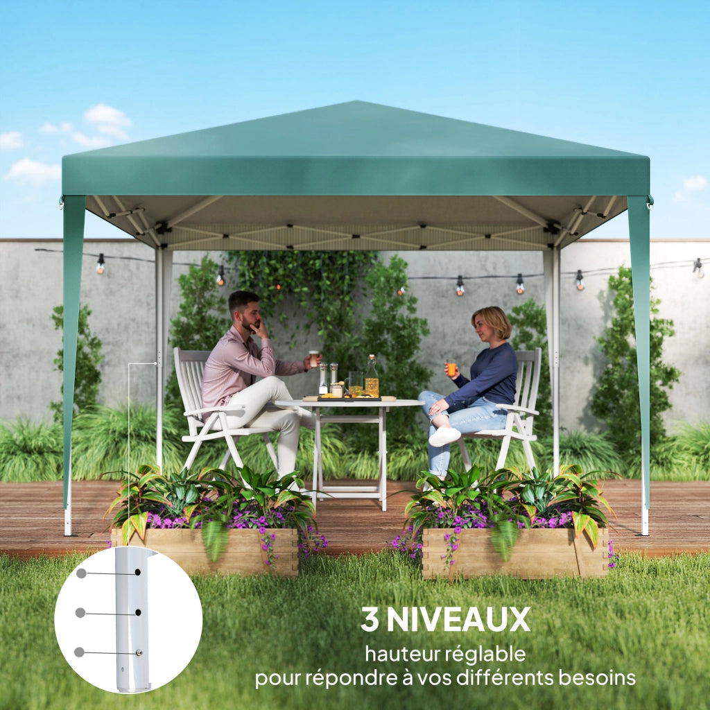 Tenda da giardino pieghevole 3x3m ¨C zephmum ¨C verde antracite acciaio Oxford