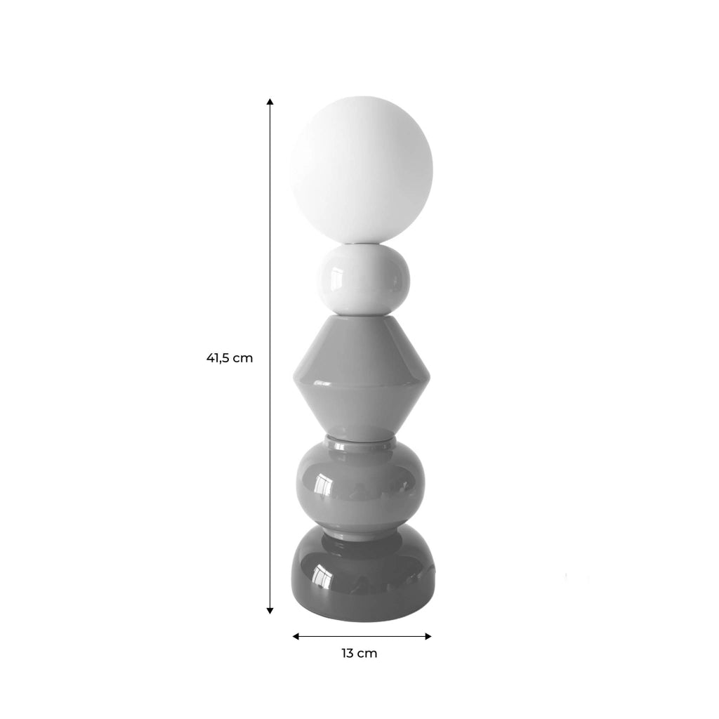 Lampada da tavolo per interni in ceramica e vetro ø13cm, bordeaux