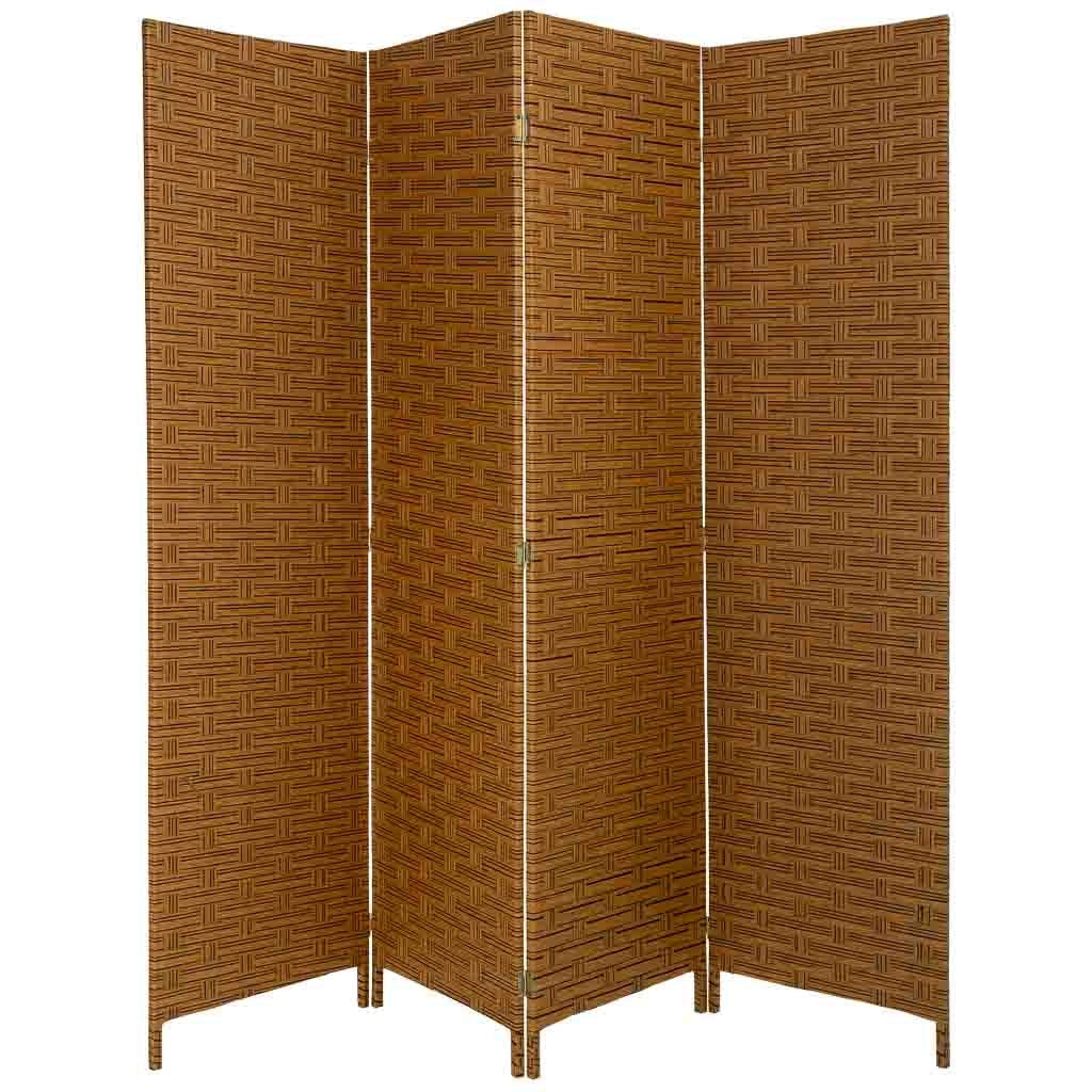 Biombo de papel trenzado 4 hojas 50(x4)x3x180h cm