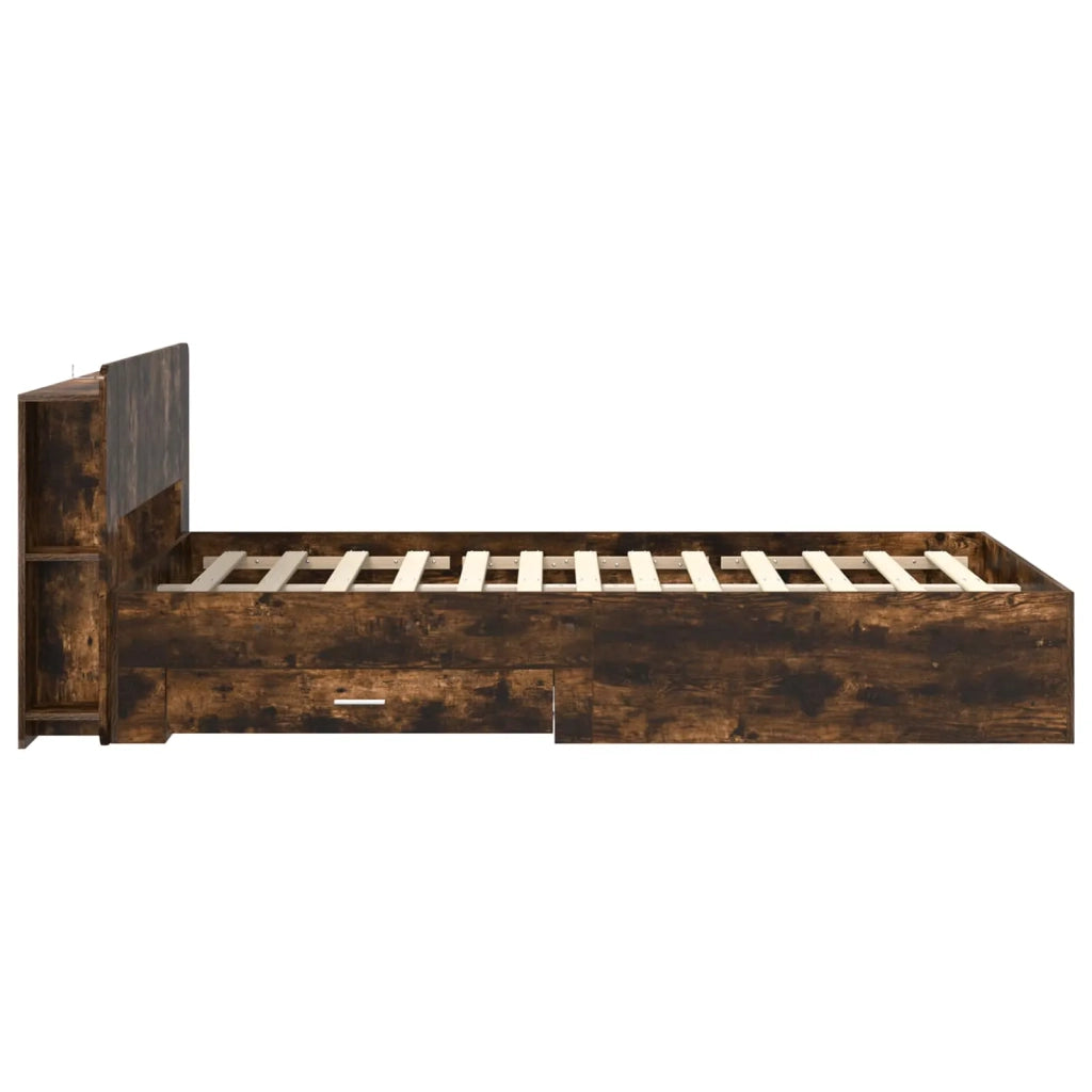Telaio del letto con storage Rovere Fumo 120 x 190 cm