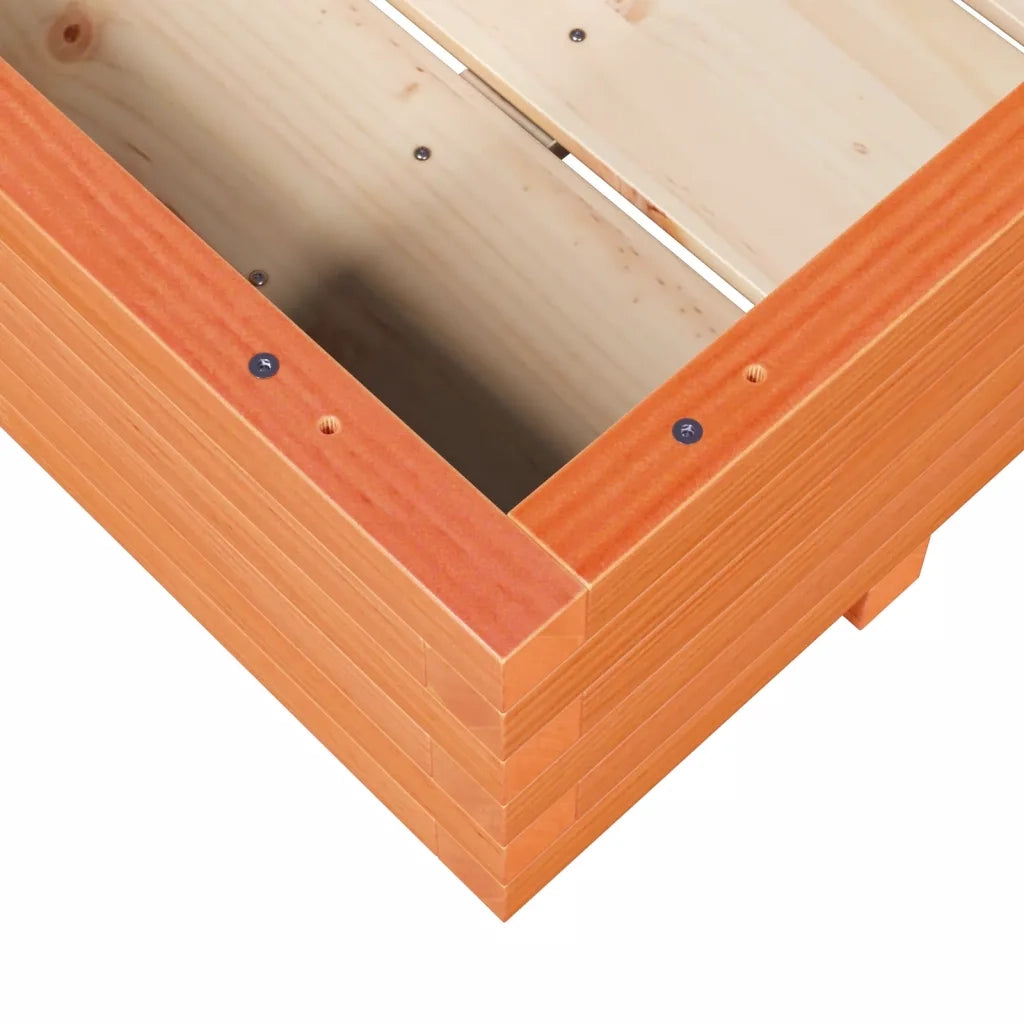 Fioriera | Cassetta per fiori | Vaso Giardino Marrone Cera 90x60x26,5cm Legno Massello Pino