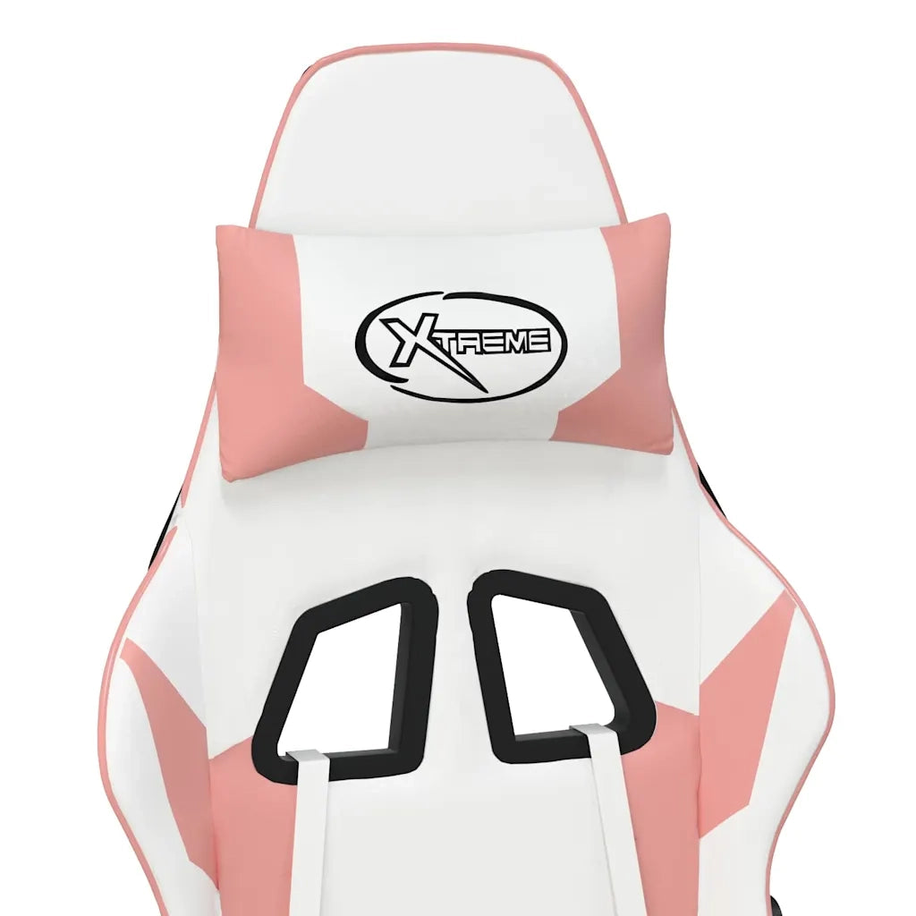 Sedia da Gaming | Sedia da e-sports Bianco e Rosa in Similpelle