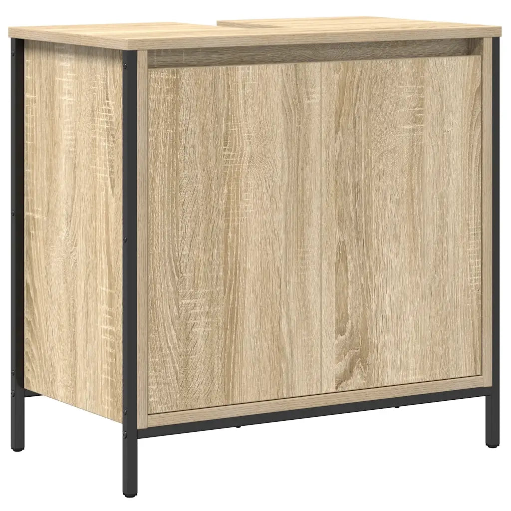 Set Mobili da Bagno | Armadio da bagno 2 pz Rovere Sonoma in Legno Multistrato