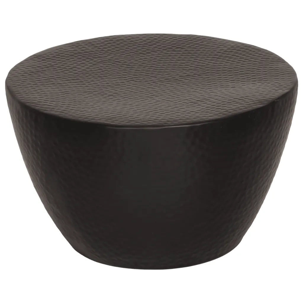 Tavolino da Salotto in Alluminio Martellato Ã˜ 50x30 cm Nero