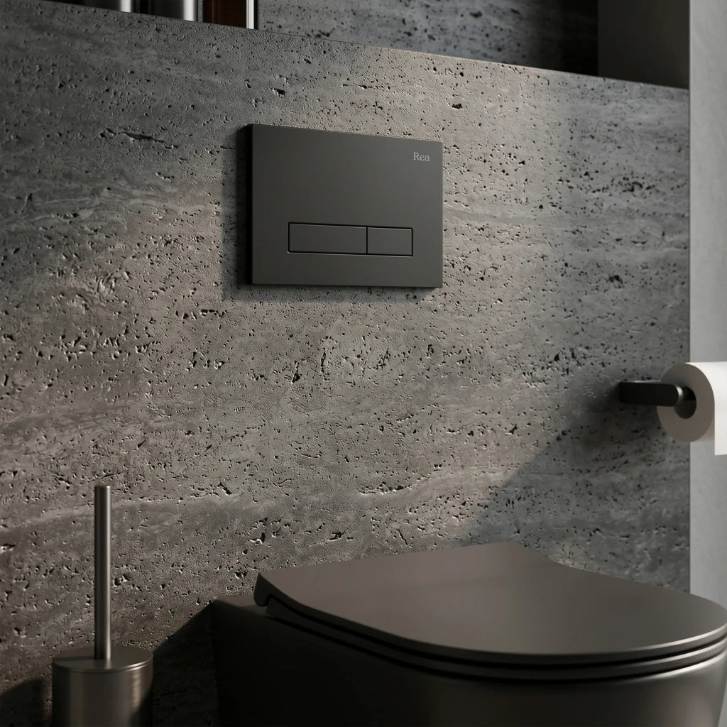 Set Telaio Da Incasso Per Wc 024n Con Pulsante Hd Black