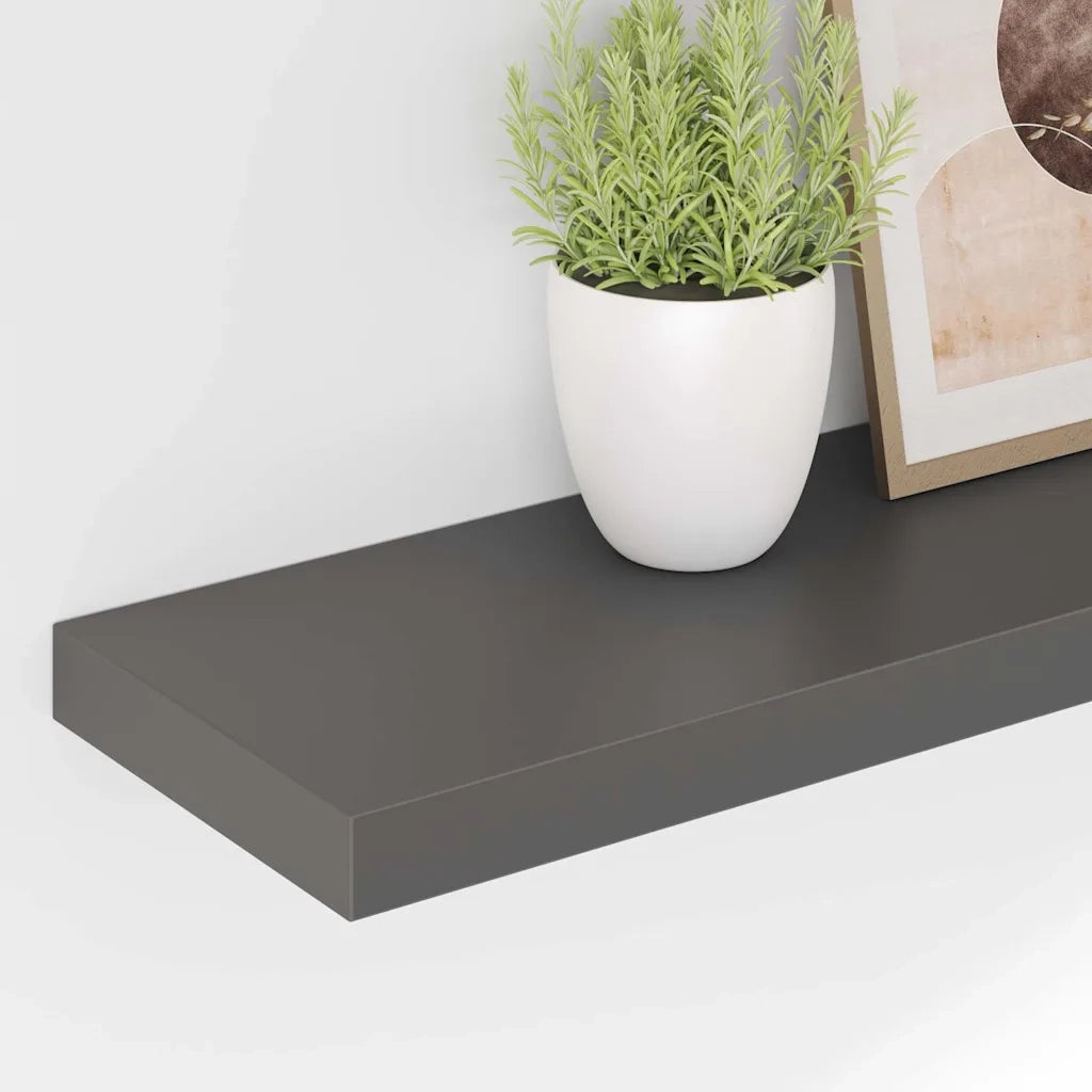 Scaffali a Parete 4 pz Grigio Lucido 120x23,5x3,8 cm in MDF cod mxl 49195