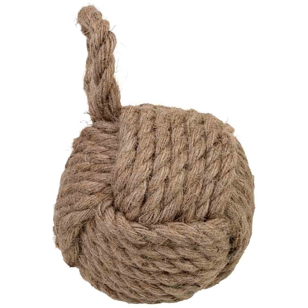 Fermaporta in cotone beige, 13x13x22h cm