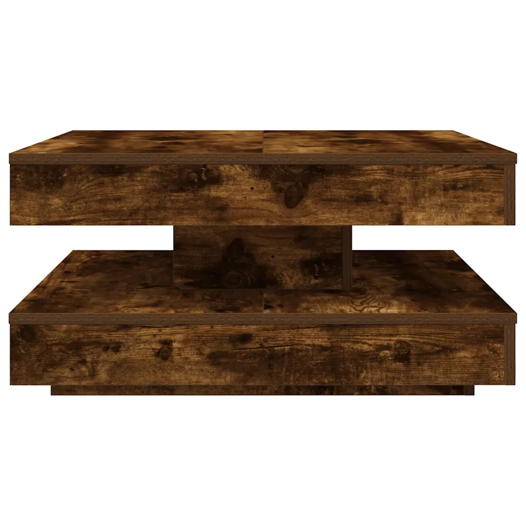 Tavolino da Caffè Girevole a 360 Gradi Rovere 70x70x34,5 cm 858483