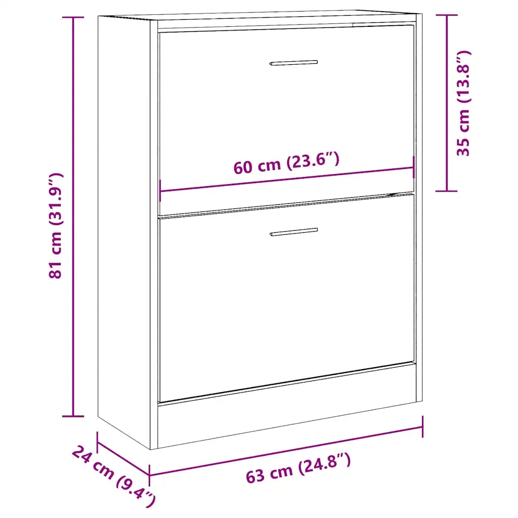 Scarpiera-Scaffale per scarpe Grigio Sonoma 63x24x81 cm in Legno Multistrato