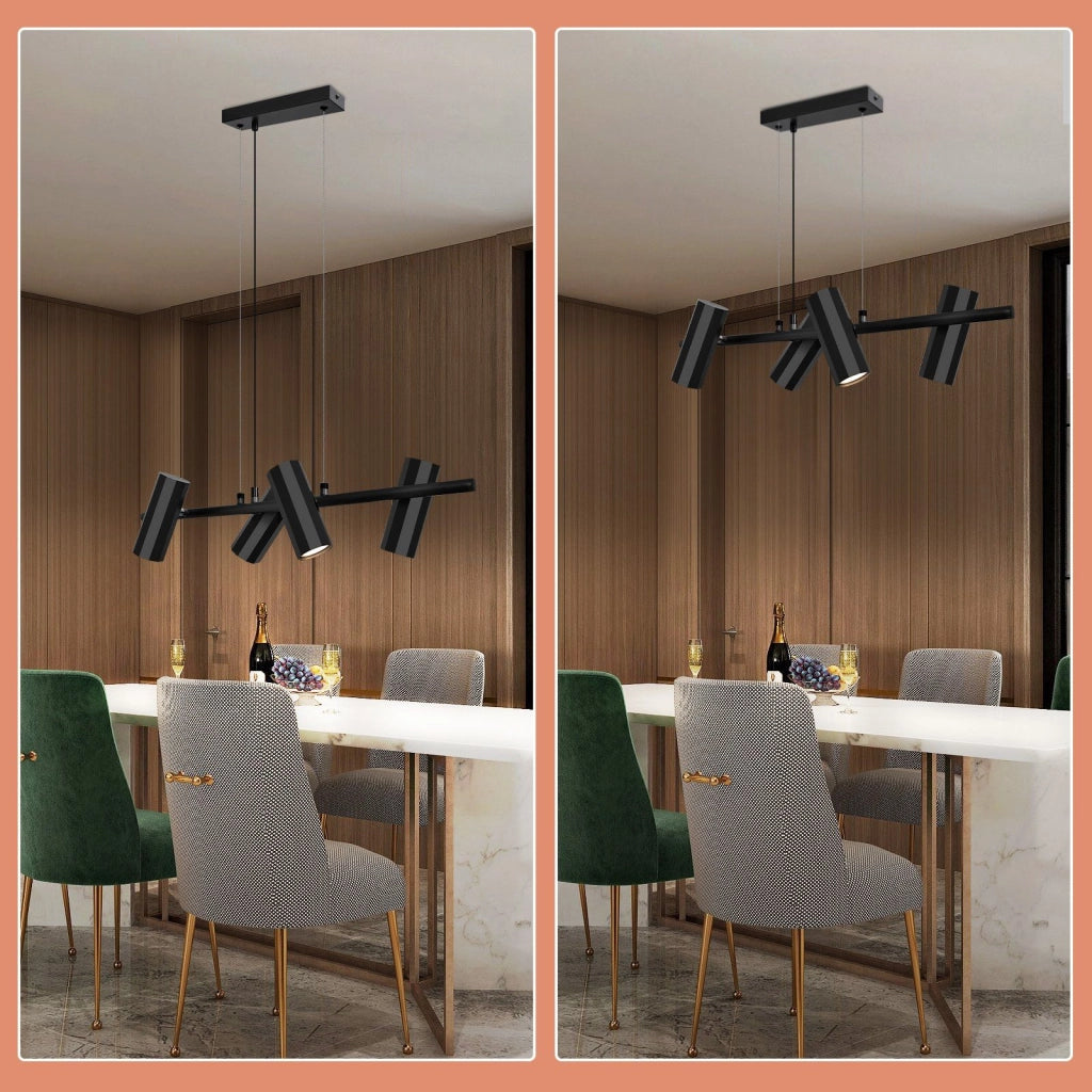 Lampada a sospensione ZMH in metallo nero diametro 66 centimetri 4 attacchi GU10 stile industriale moderno