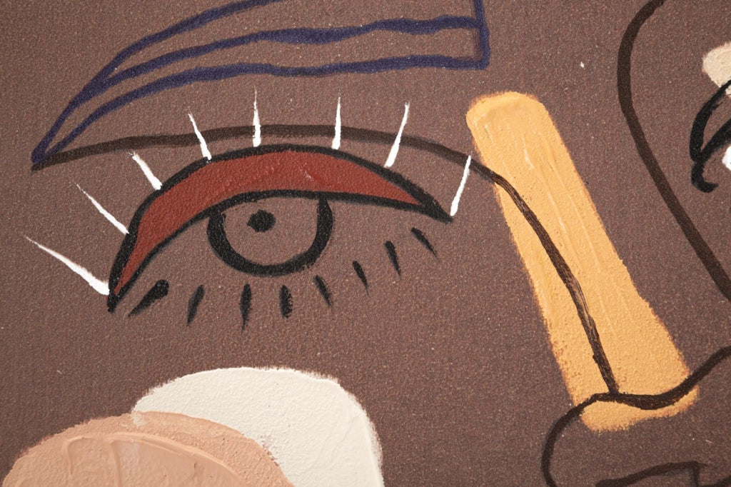 Dipinto su Tela Tribal 1 80x2,8x100 cm in Legno e Tessuto