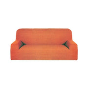 Trade Shop - Copridivano 2 Posti Arancione Melody Estendibile Da 110 A 150 Cm Elasticizzato -