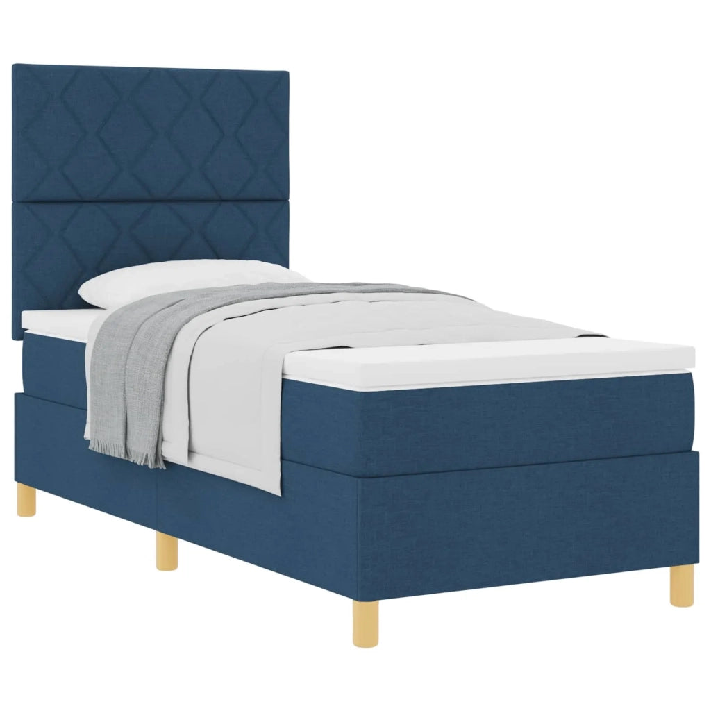 Letto a molle con materasso Blu 90 x 200 cm Tessuto 3339671