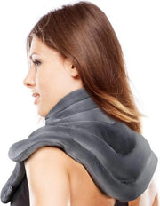 Cuscino termico collo e spalla - Semi-sferiche e lino - Caldo e freddo - Ergonomico - Grigio