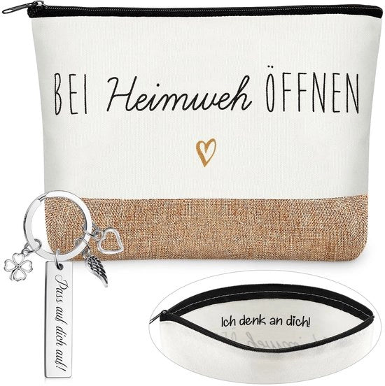 Borsa Cosmetica 23x15x5 cm - Borsa da Viaggio - Organizzatore da Viaggio - Chiave da Viaggio - Sacchetto di Juta - Acciaio Inossidabile