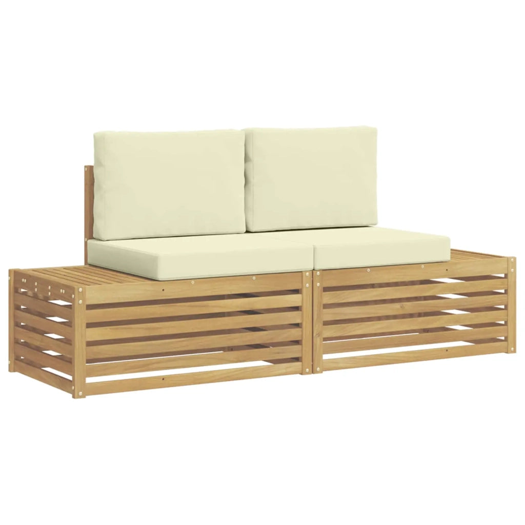Set di divani da esterno Bianco 182,5 x 63 x 73 cm Poliestere 3392455