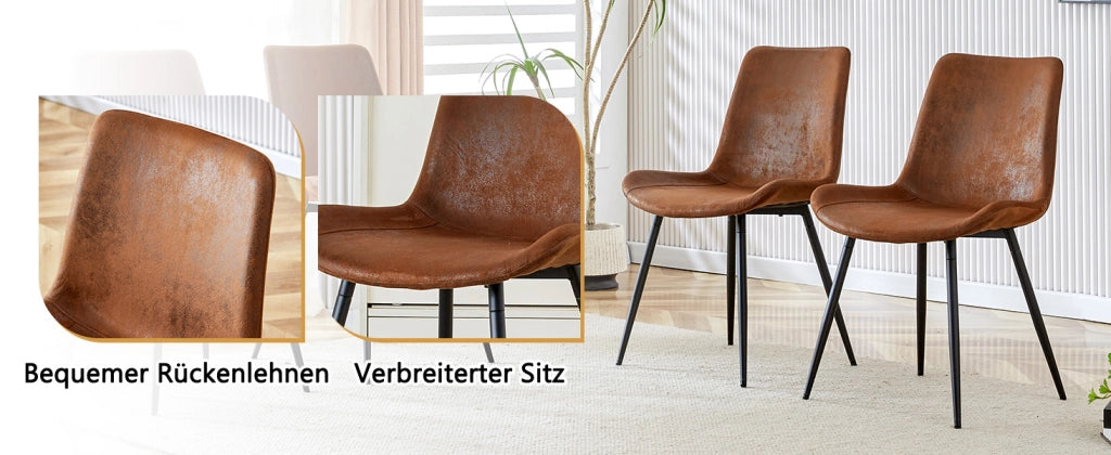 Tavolo da pranzo rotondo con 4 sedie in MDF, piano da 100 cm, stile moderno, per sala da pranzo, marrone e nero