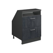 Mobile sottotetto Rion Calce nera/Antracite 60 x 83.8 cm con 2 cassetti, carcassa 60 cm profondità Vicco