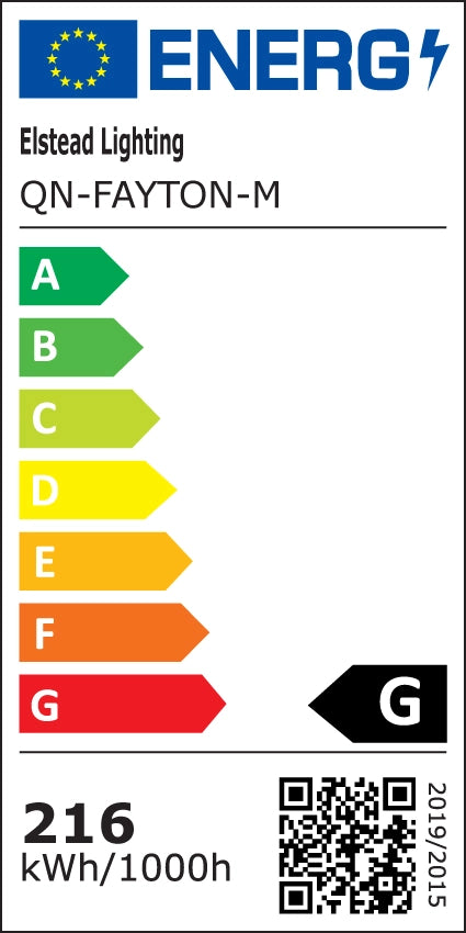 Applique LED esterna Fayton nera 54cm 21,6W IP44 3000K
