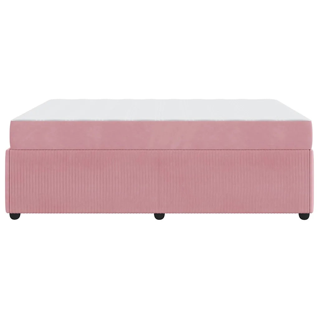 Struttura del letto con materasso Rosa 140 x 200 cm Tessuto 3398404