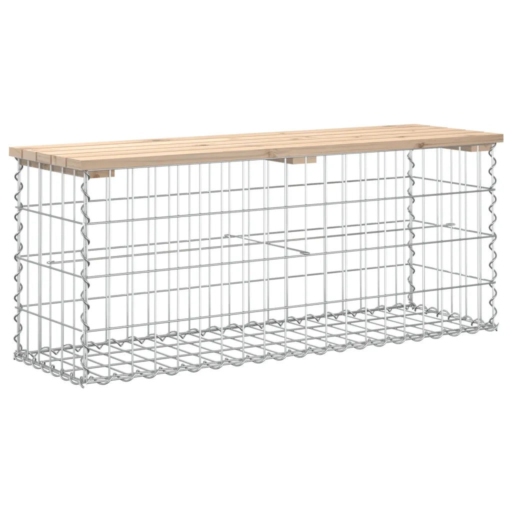 Panca da Giardino Design Gabbione-Sgabello-Panca da esterno 103x31,5x42 cm Massello Pino