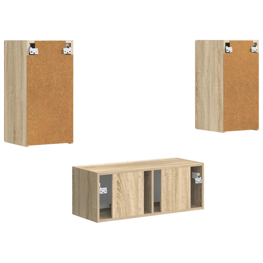 Set mobile TV 2 pz | Armadietto TV | Mobile Porta TV Rovere Sonoma Legno multistrato