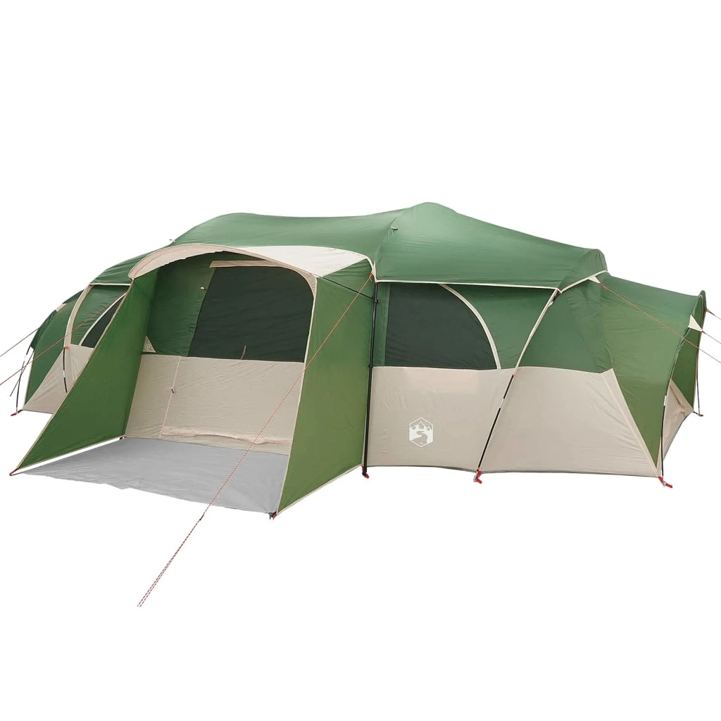 Tenda familiare con telo da pioggia resistente all'acqua-Tenda da campeggio Verde