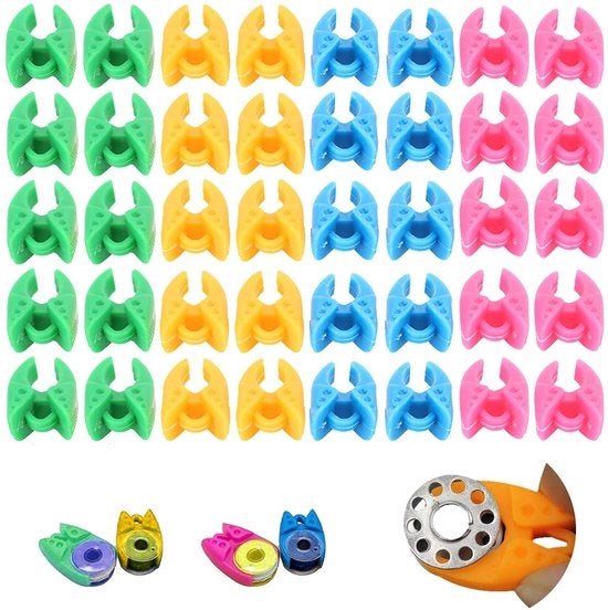 Accessori per filo - 40 pezzi - Clip di fissaggio - Orecchioni in silicone - Riciclabili - Prevenzione nodo di filo - Filo per pulizia