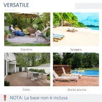 Ombrellone da Giardino Inclinabile Φ230cm, Apertura a Manovella, Palo in Metallo e 6 Stecche, Blu e Bianco