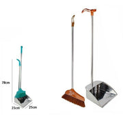 Trade Shop - Paletta In Alluminio Acciaio 78 X 23 X 25 Cm + Scopa Pulizia Casa Ufficio 69549 -