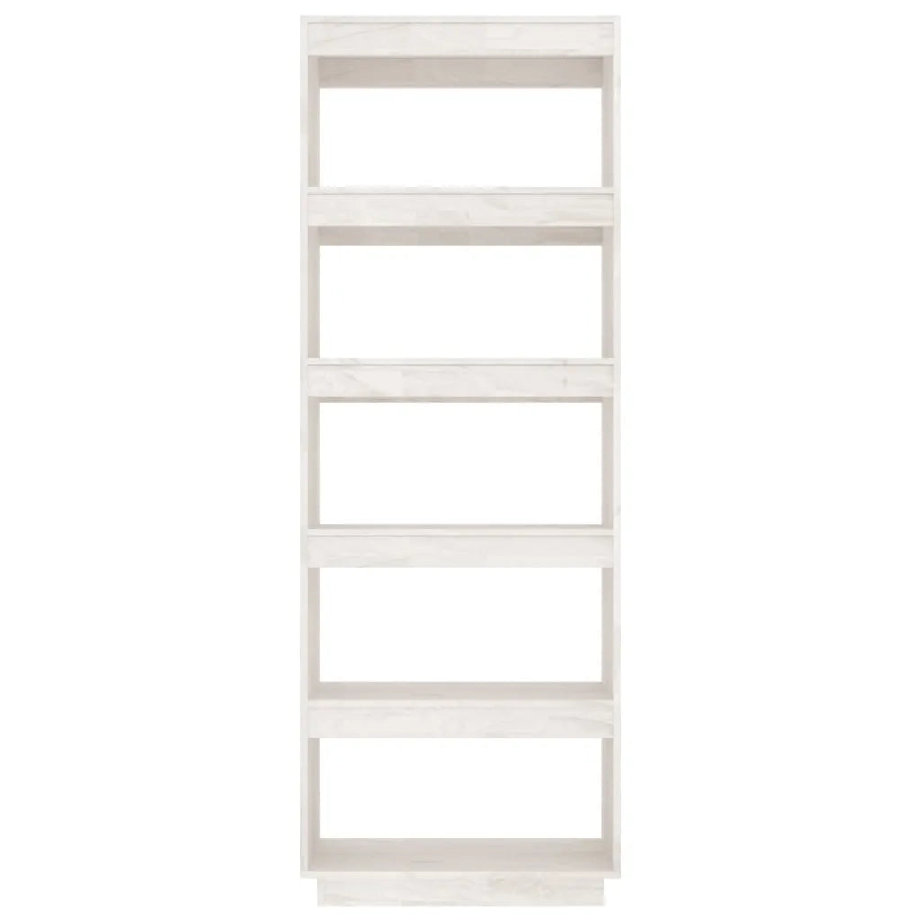 Libreria/Divisorio Bianco 60x35x167cm in Legno Massello di Pino