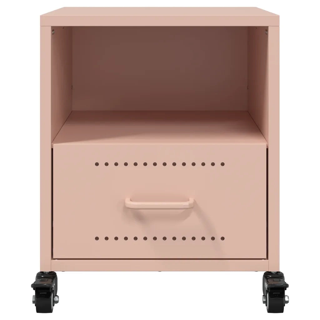 Comodino Rosa 36x39x43,5 cm in Acciaio 846706
