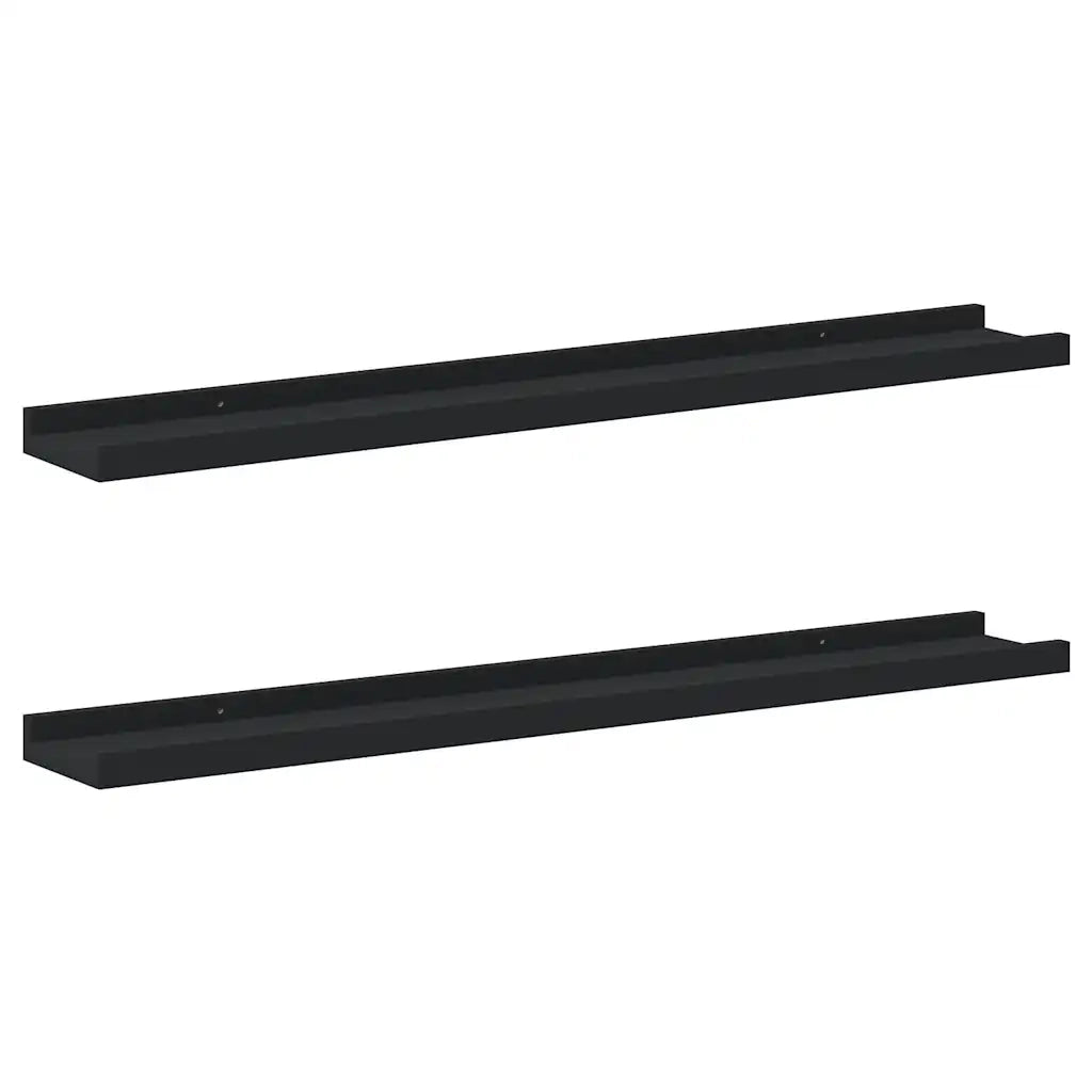 Mensole Loggia per Foto 2 pz Nere 80x9x3 cm in MDF 323933