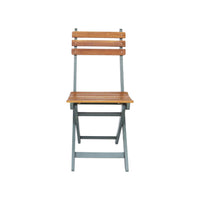 Set di 2 sedie da giardino pieghevole in acacia, verde kaki