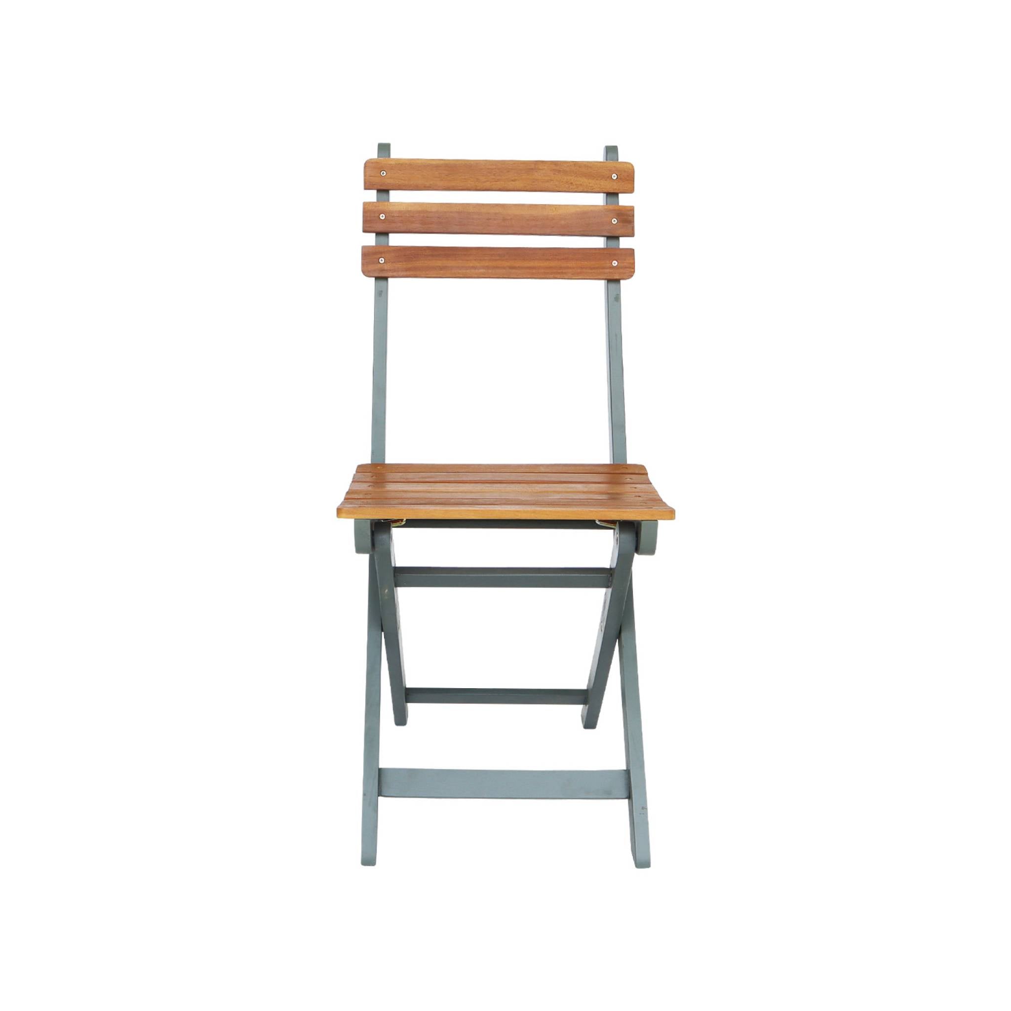 Set di 2 sedie da giardino pieghevole in acacia, verde kaki