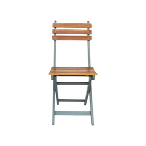 Set di 2 sedie da giardino pieghevole in acacia, verde kaki