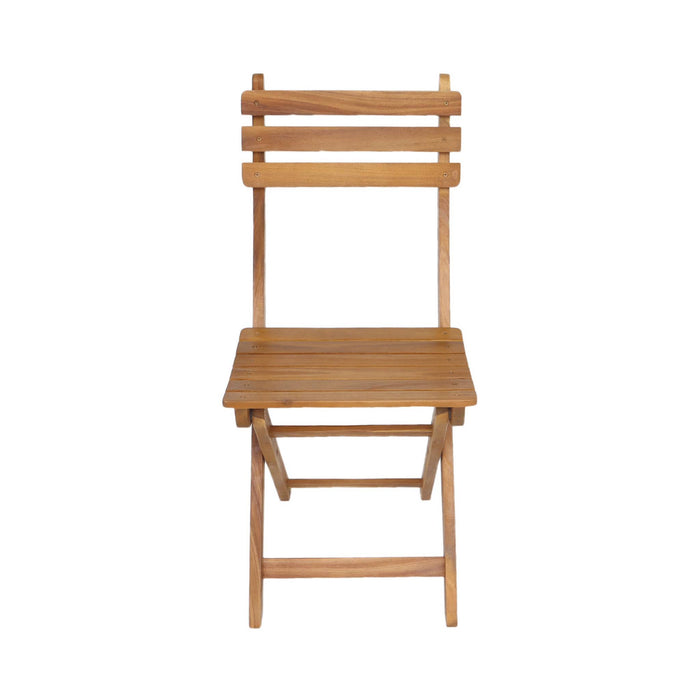 Set di 4 sedie da giardino pieghevole in acacia, marrone naturale