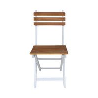 Set di 4 sedie da giardino pieghevole in acacia, bianco