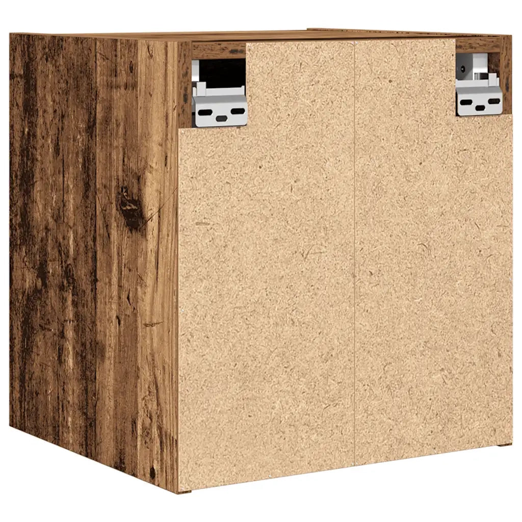 Comodino a Muro-Tavolino da notte sospeso Legno Antico 38x34x40 cm 474867