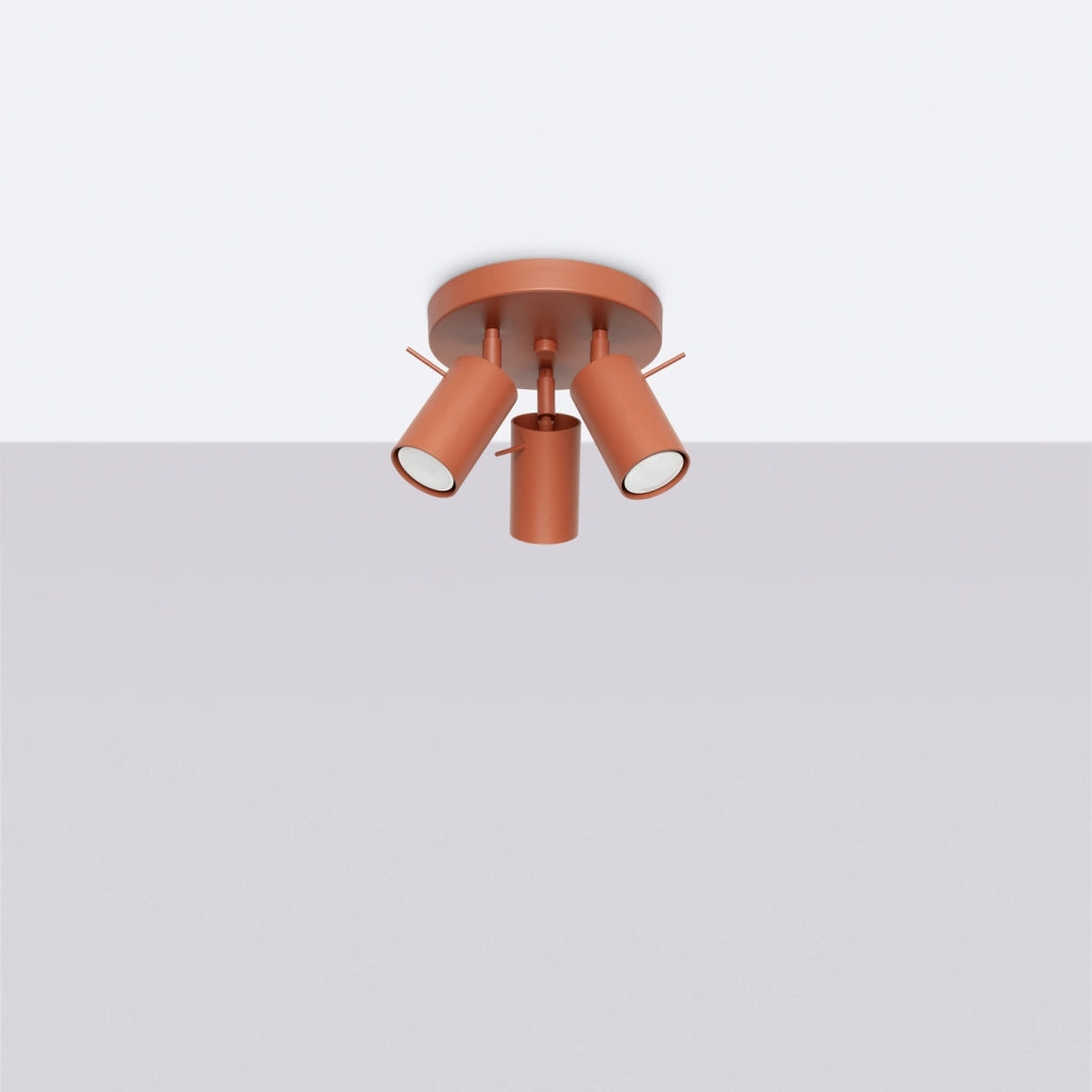 Lampada da soffitto RING 3P rosso ocra