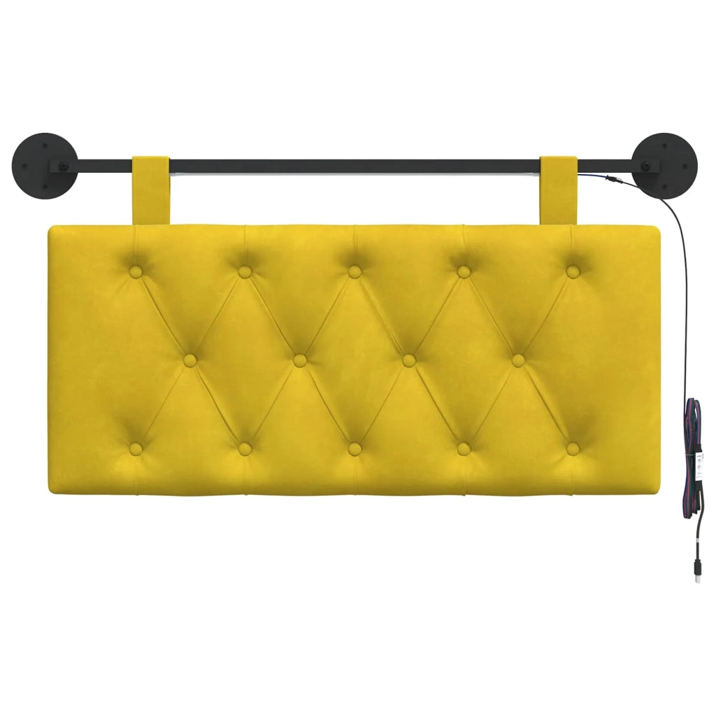 Testiera sospesa Con luce LED Giallo Velluto