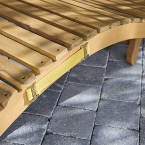 Set di 2 lettini prendisole in legno di acacia, beige