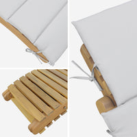 Set di 2 lettini prendisole in legno di acacia, beige