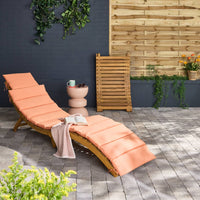 Set di 2 lettini prendisole in legno di acacia, terracotta