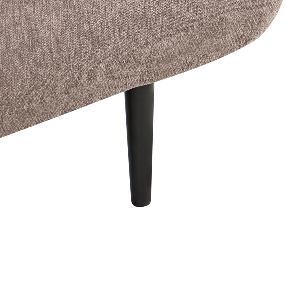 Chaise longue sinistra in poliestere bianco sporco con cuscino e gambe metallo stile moderno