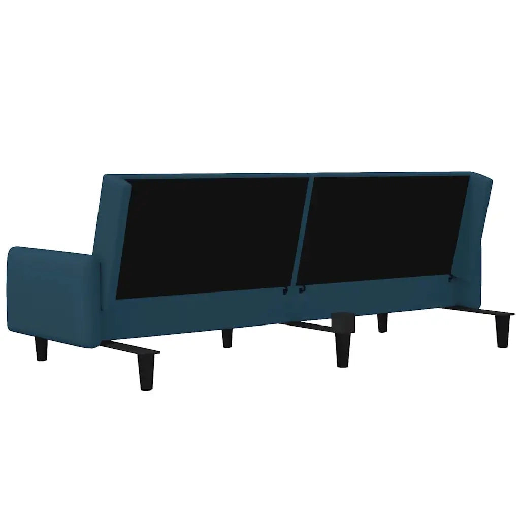 Divano Letto a 2 Posti Blu in Velluto 375773
